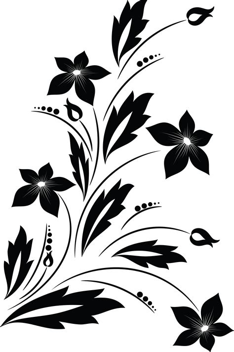 ai <b>and </b>. . Black and white clip art flowers
